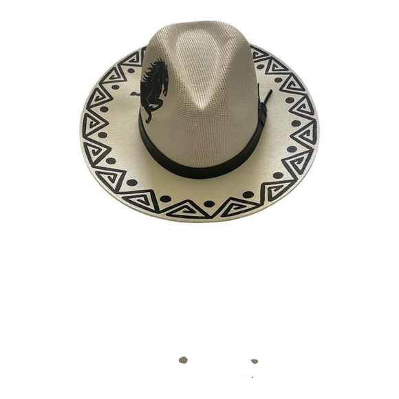 Handmade Decorated
Straw Cowboy Hat Sz L - Picture 2 of 4